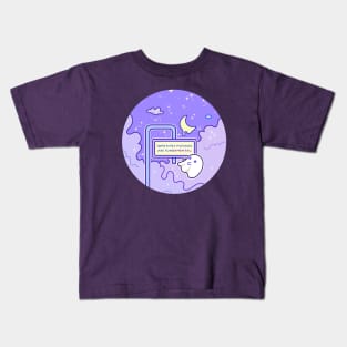 A ghost reads a sign that says sometimes mistakes are fun damental Kids T-Shirt